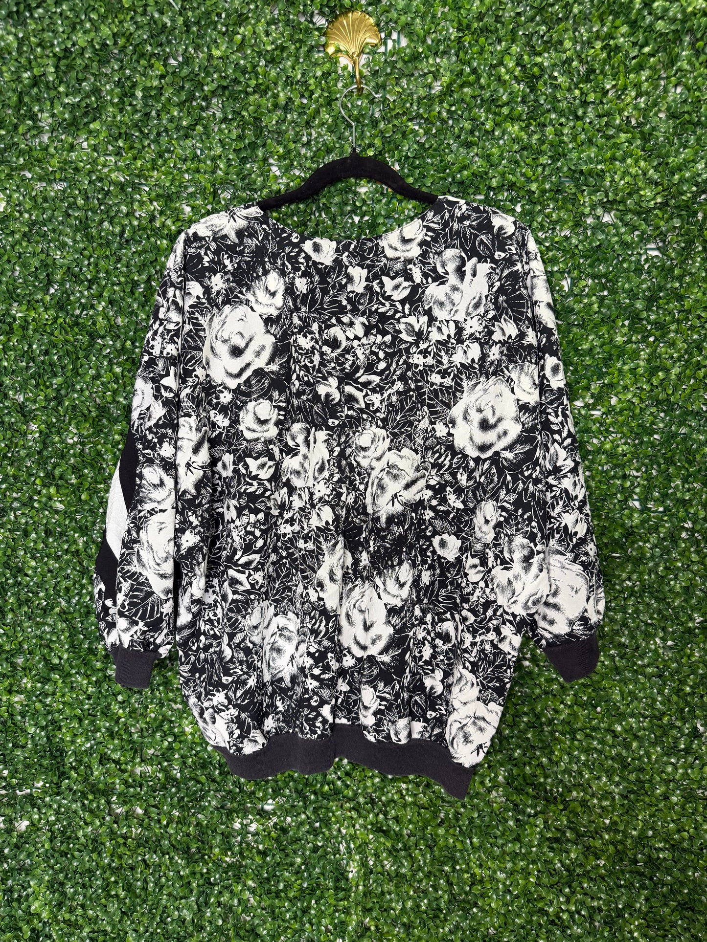 Black, White and Red Vintage Dolman Top