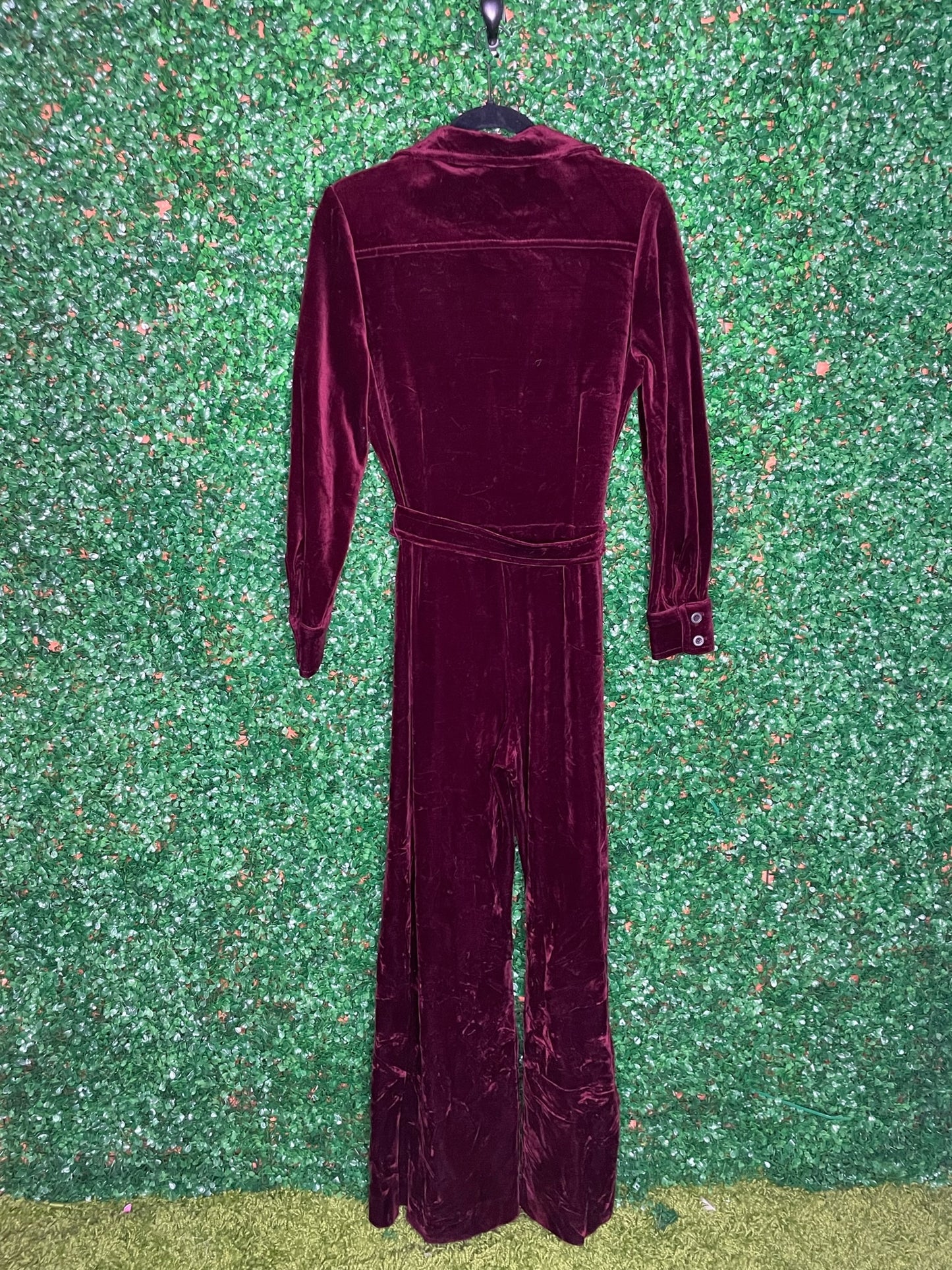 Act II Vintage Velvet Jumper Suit One Piece With Belt