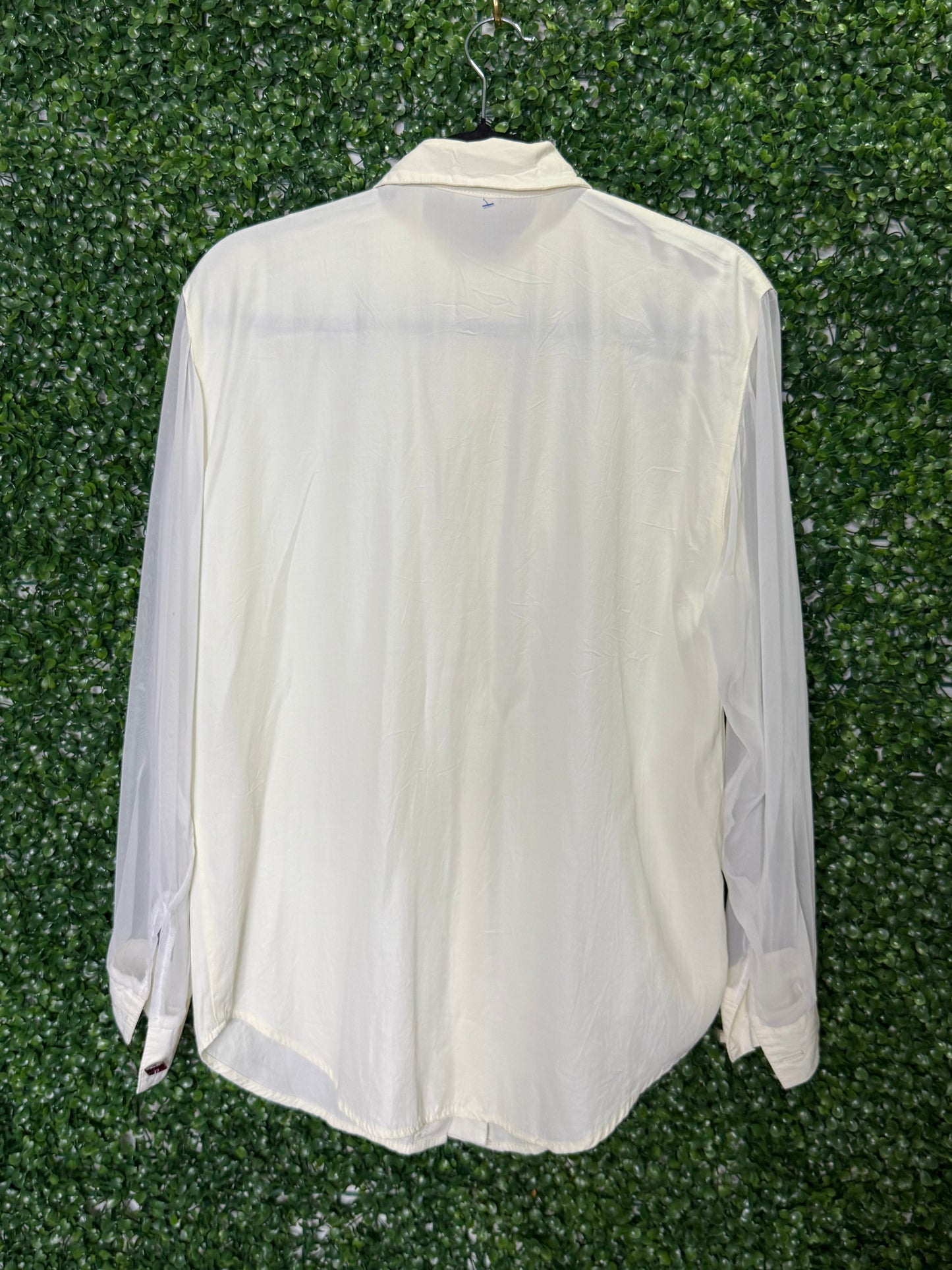 Judy Knapp Vintage White Button Up with Gem Stone Buttons