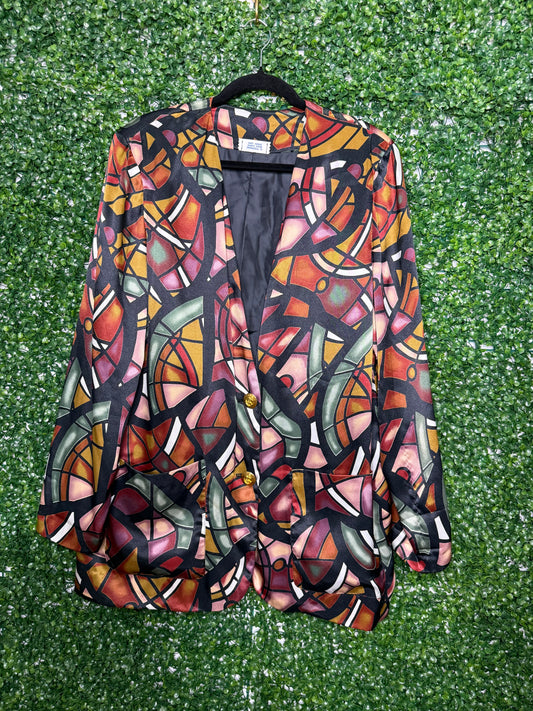 Stained Glass Patterned Blazer