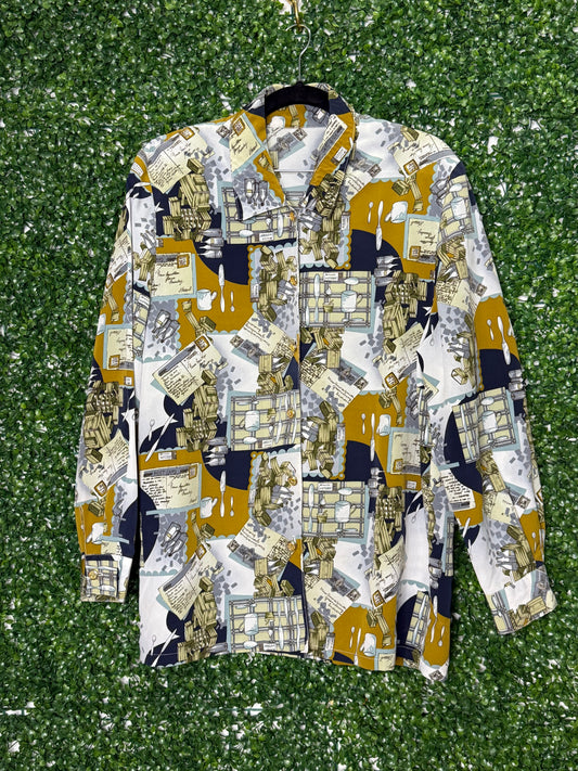 Vintage Bar Kitchen Patterned Button Up