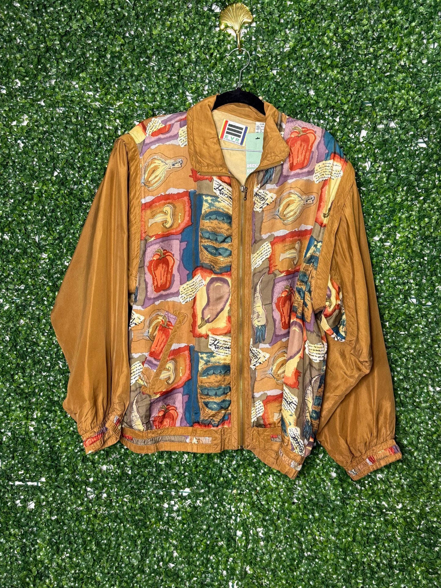 Vintage Patterned Silk Windbreaker