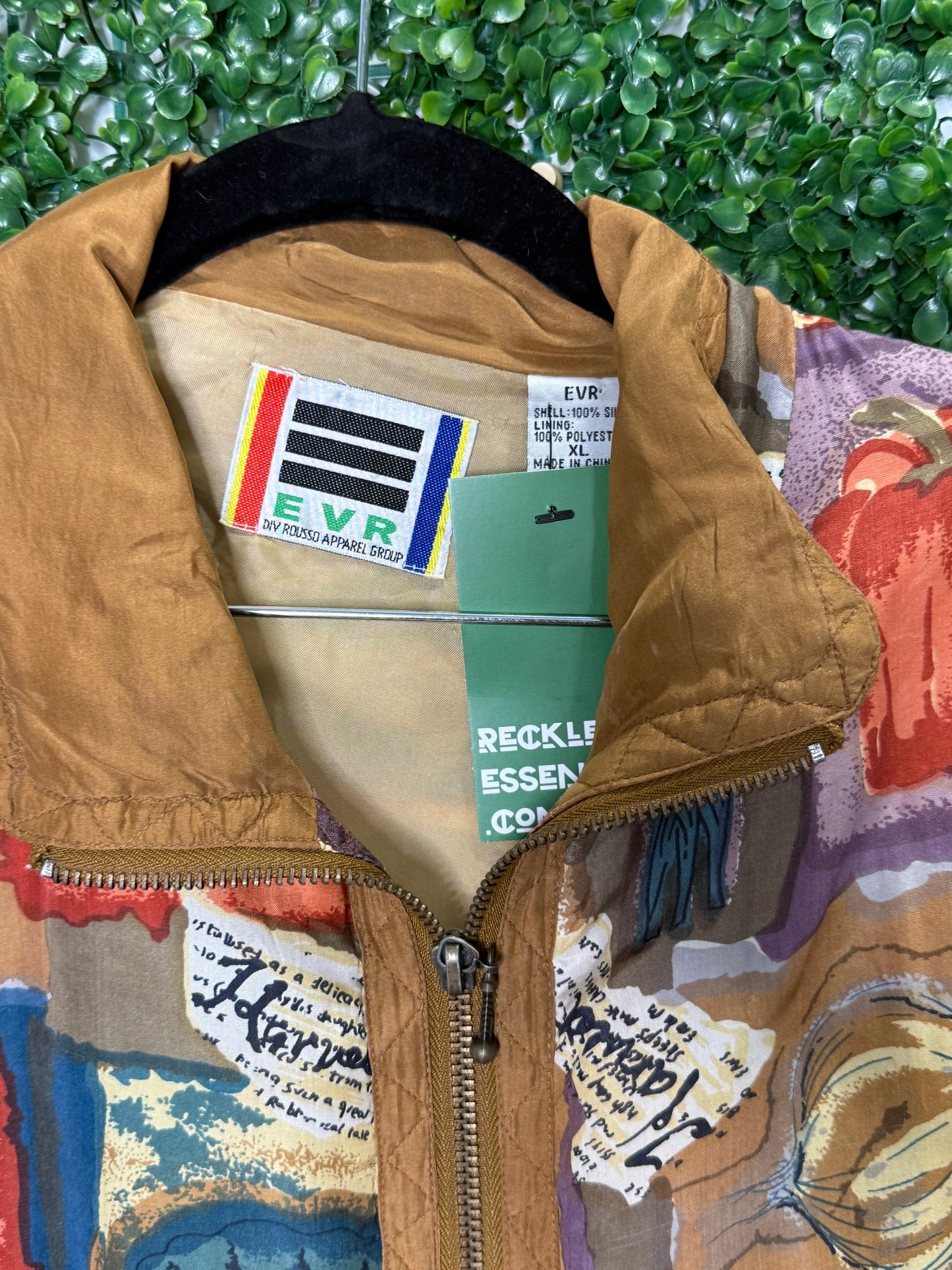 Vintage Patterned Silk Windbreaker