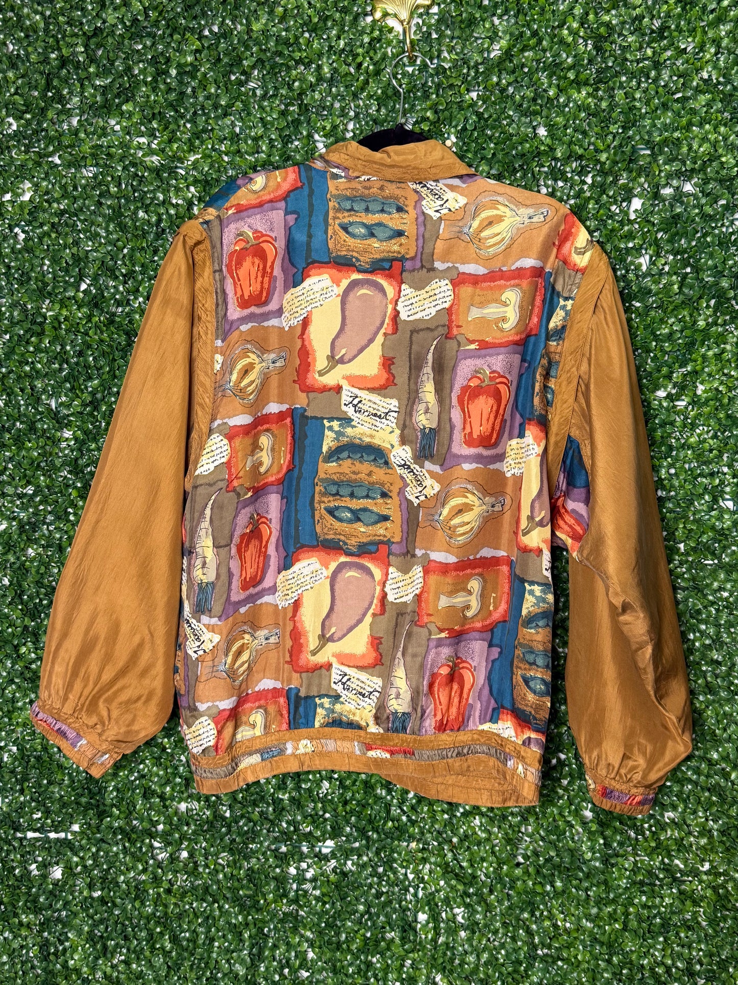 Vintage Patterned Silk Windbreaker