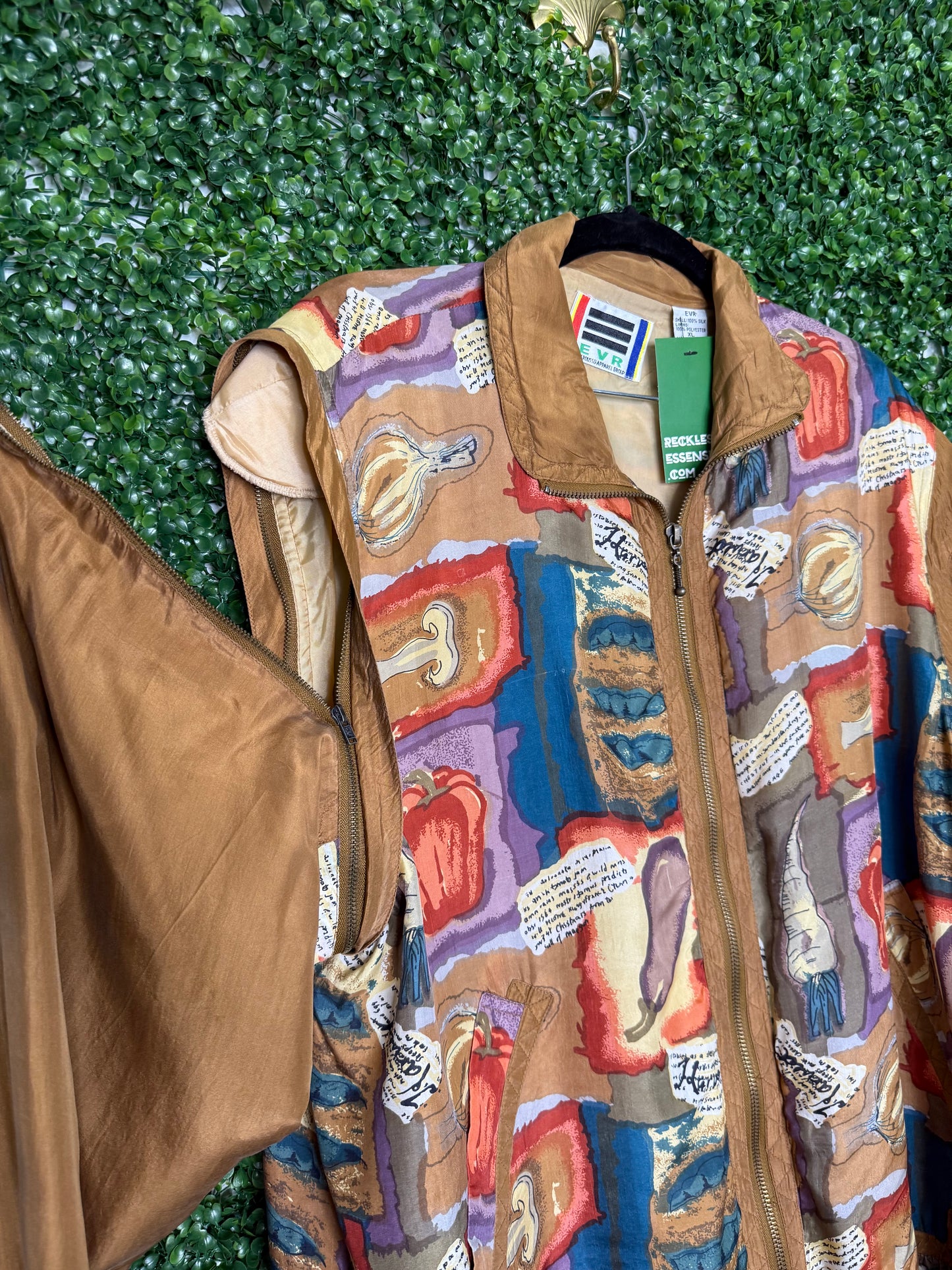 Vintage Patterned Silk Windbreaker