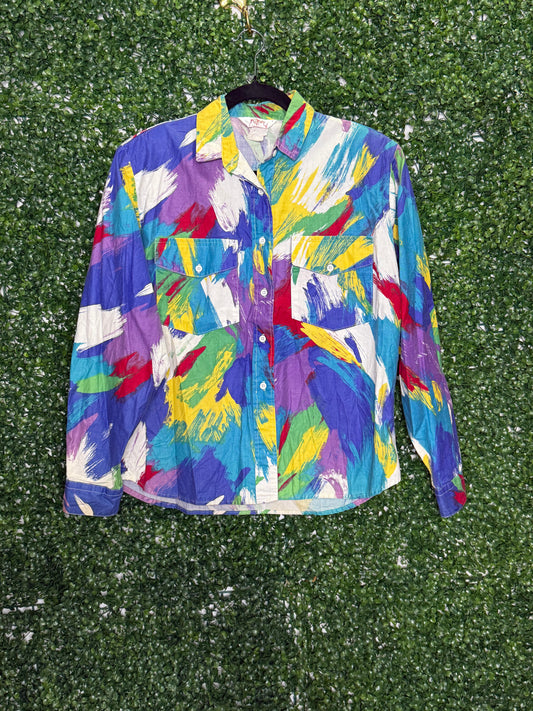Roper Vintage Paint Stroke Color block Button Up