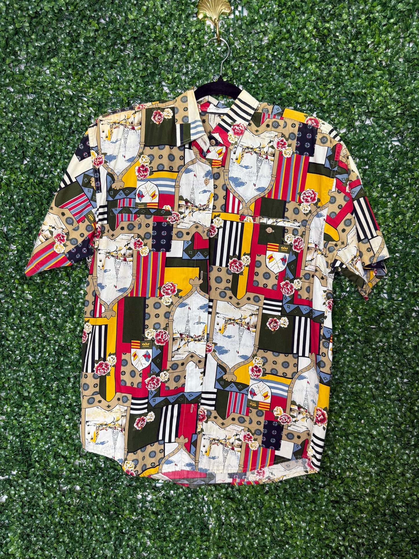 Jaspe Vintage Multi Patterned Vintage Button Up