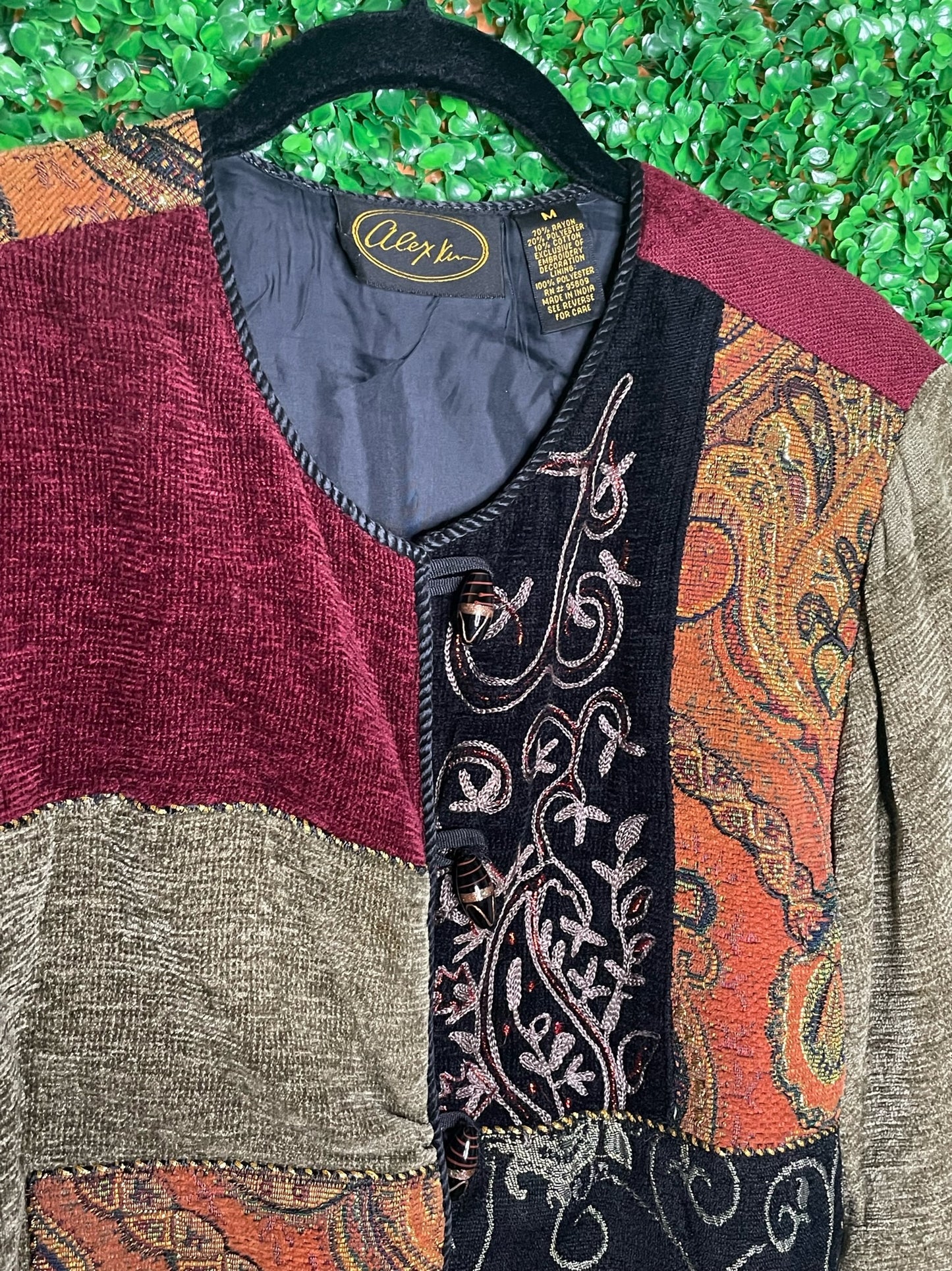 Alex Kim Patchwork Quilted Sweater
