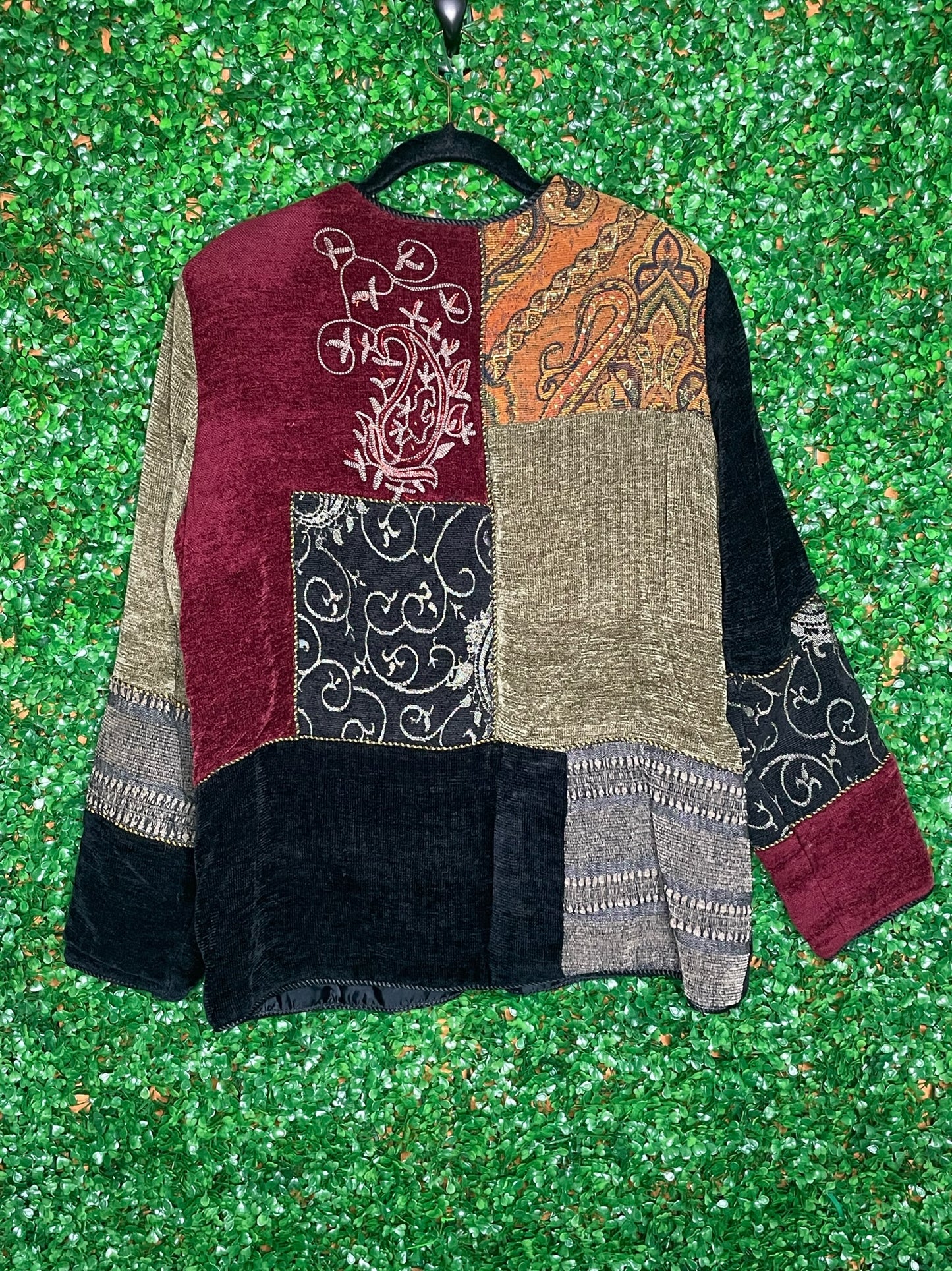 Alex Kim Patchwork Quilted Sweater