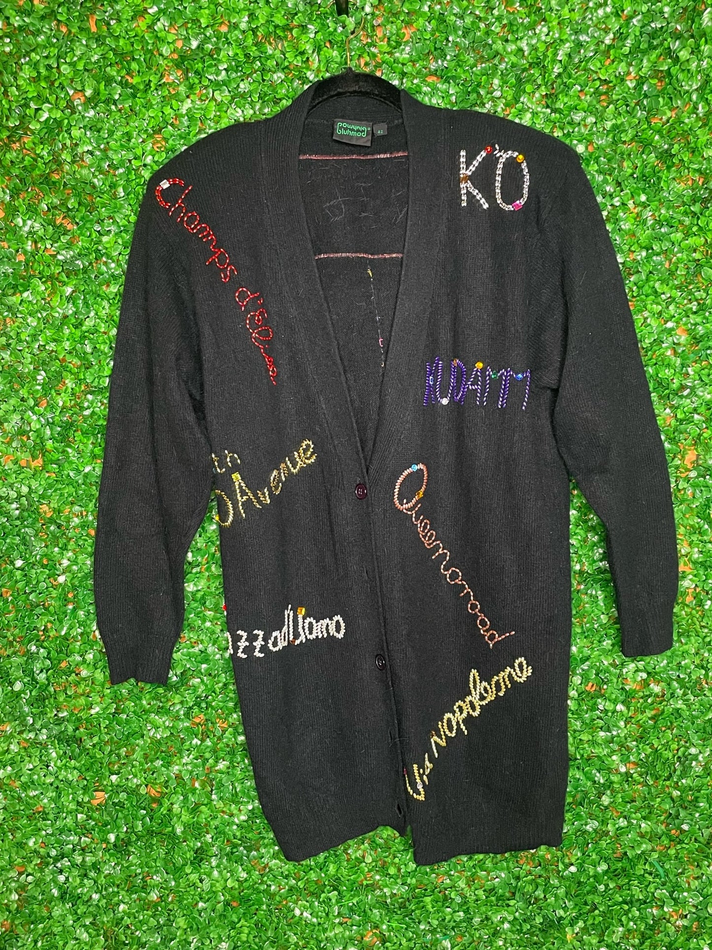 Powyniq bluhmod Branded Famous Cities Vintage Cardigan
