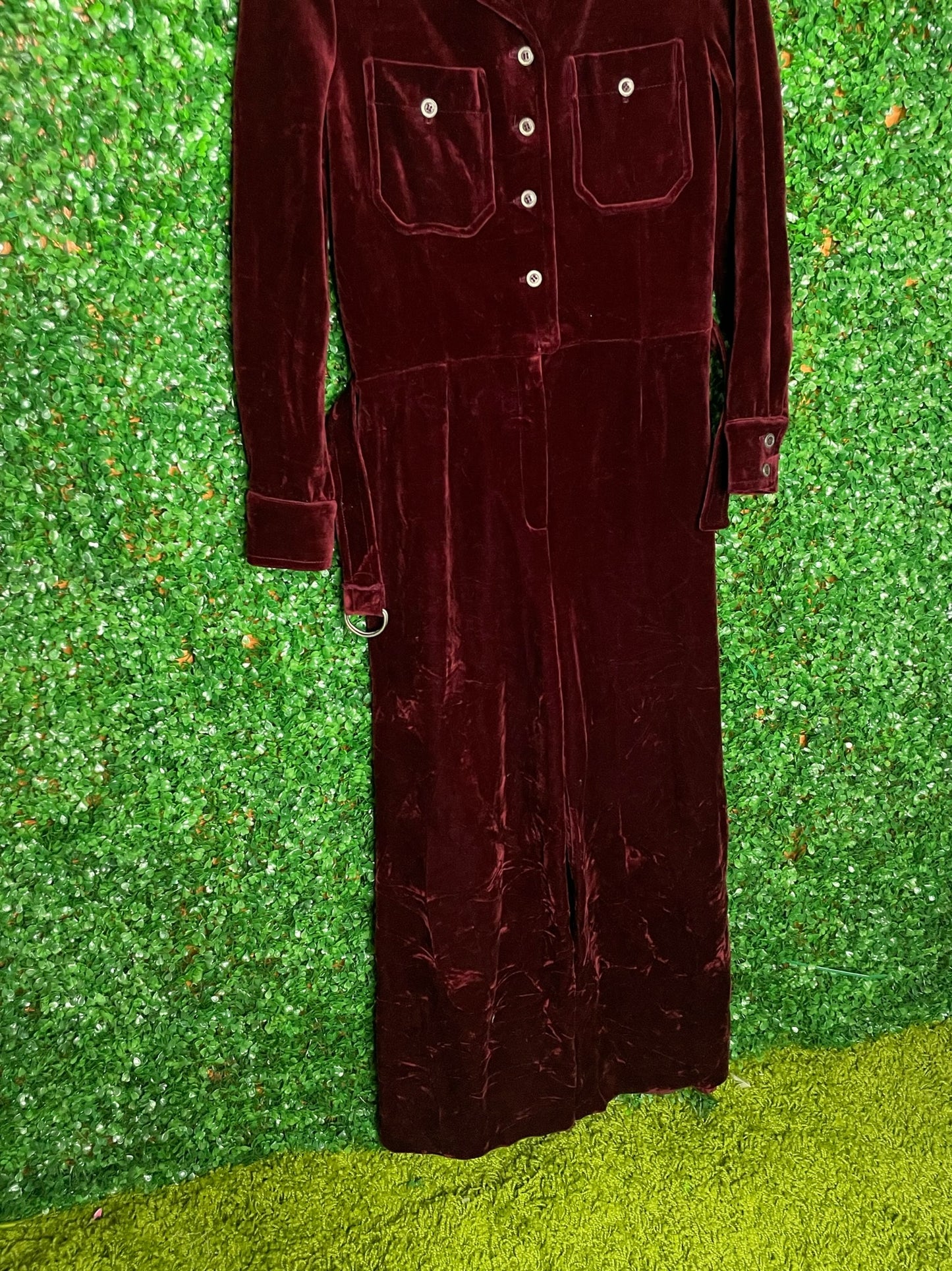 Act II Vintage Velvet Jumper Suit One Piece With Belt