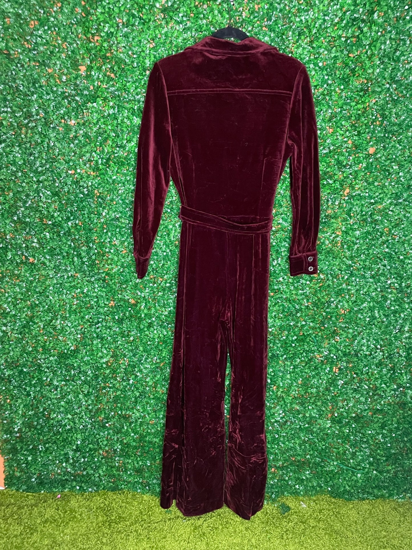 Act II Vintage Velvet Jumper Suit One Piece With Belt