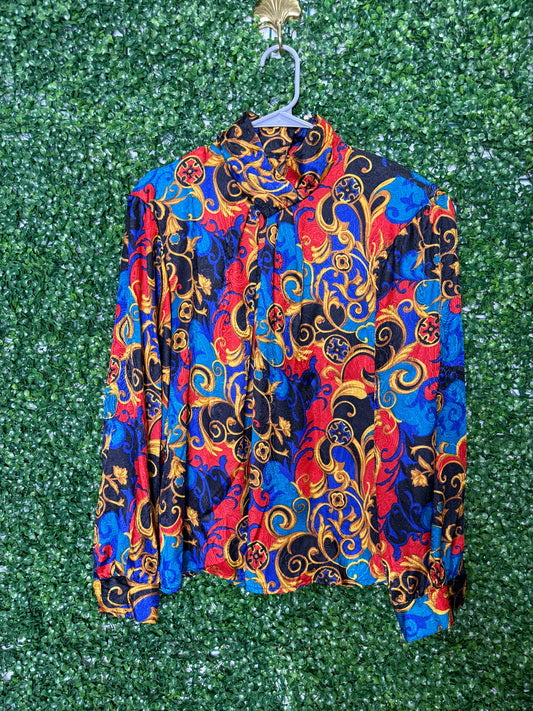 Notions Vintage Patterned Multi Colored Top