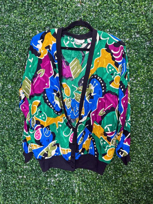 Silk Dragon Vintage Cardigan Top