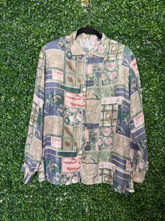 Stunt Vintage Floral Silk Button Up