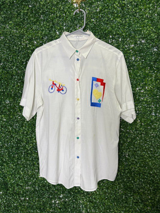 Flou Vintage Short Sleeve Button Up