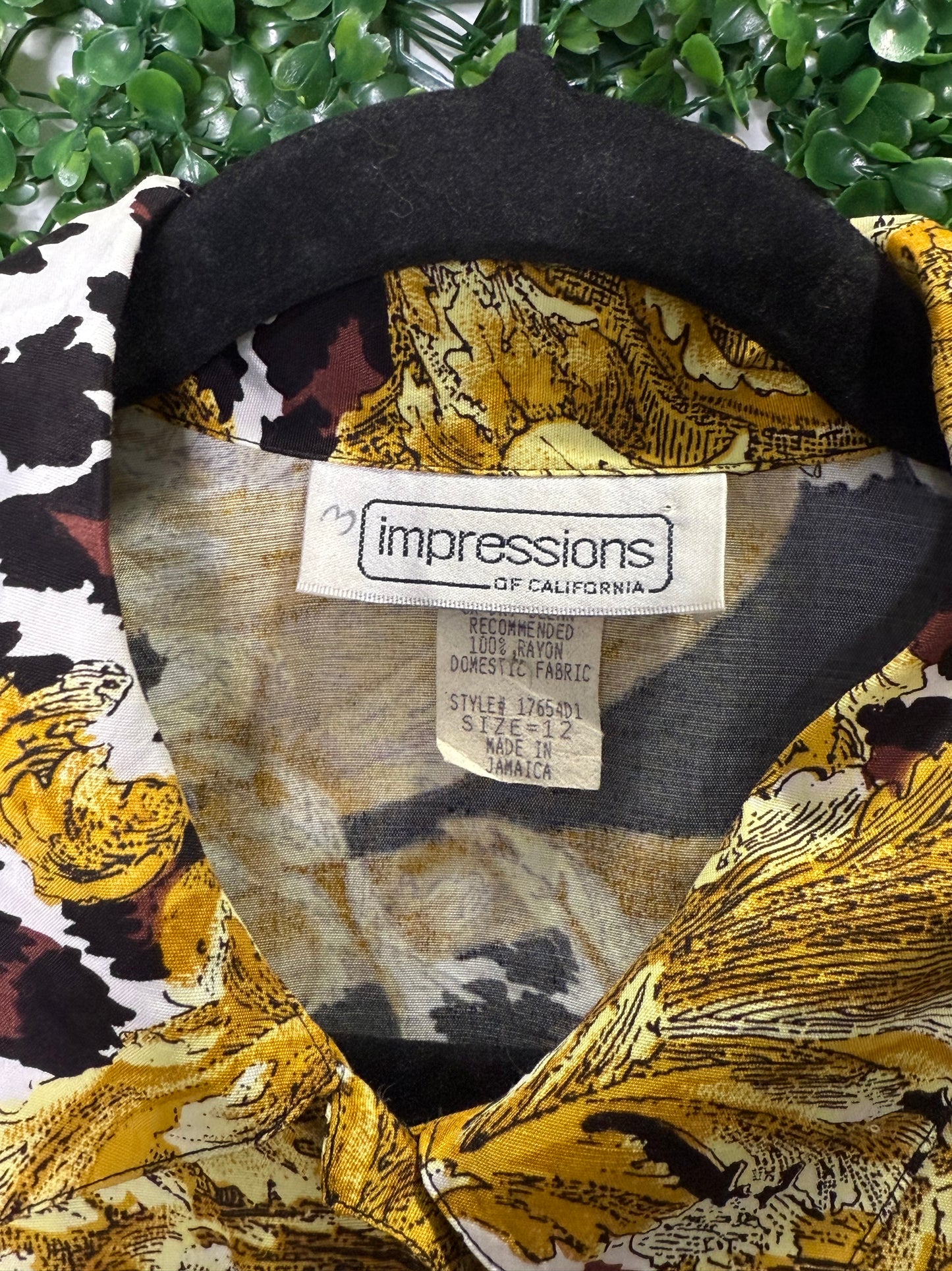 Impressions Vintage Multi Patterned Button Up