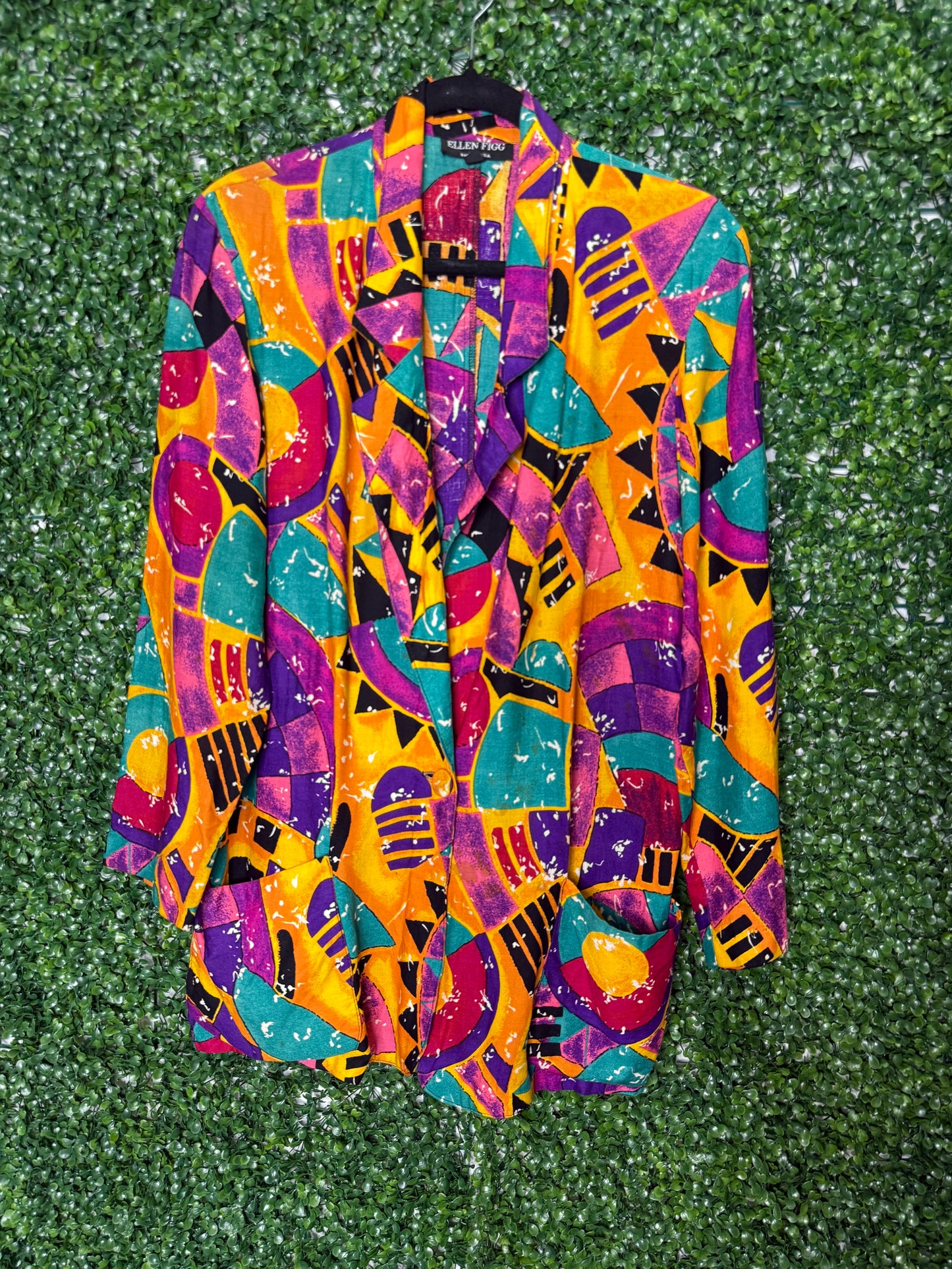 Ellen Figg Multi Patterned Statement Blazer
