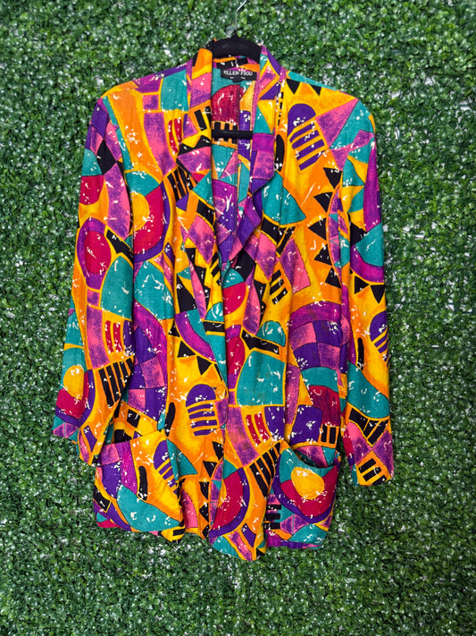 Ellen Figg Multi Patterned Statement Blazer