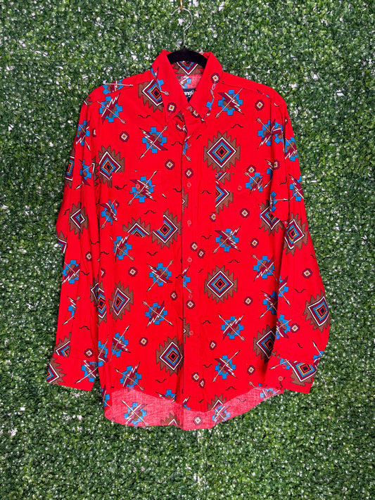 Aztec Print Wrangler Shirt Button Up