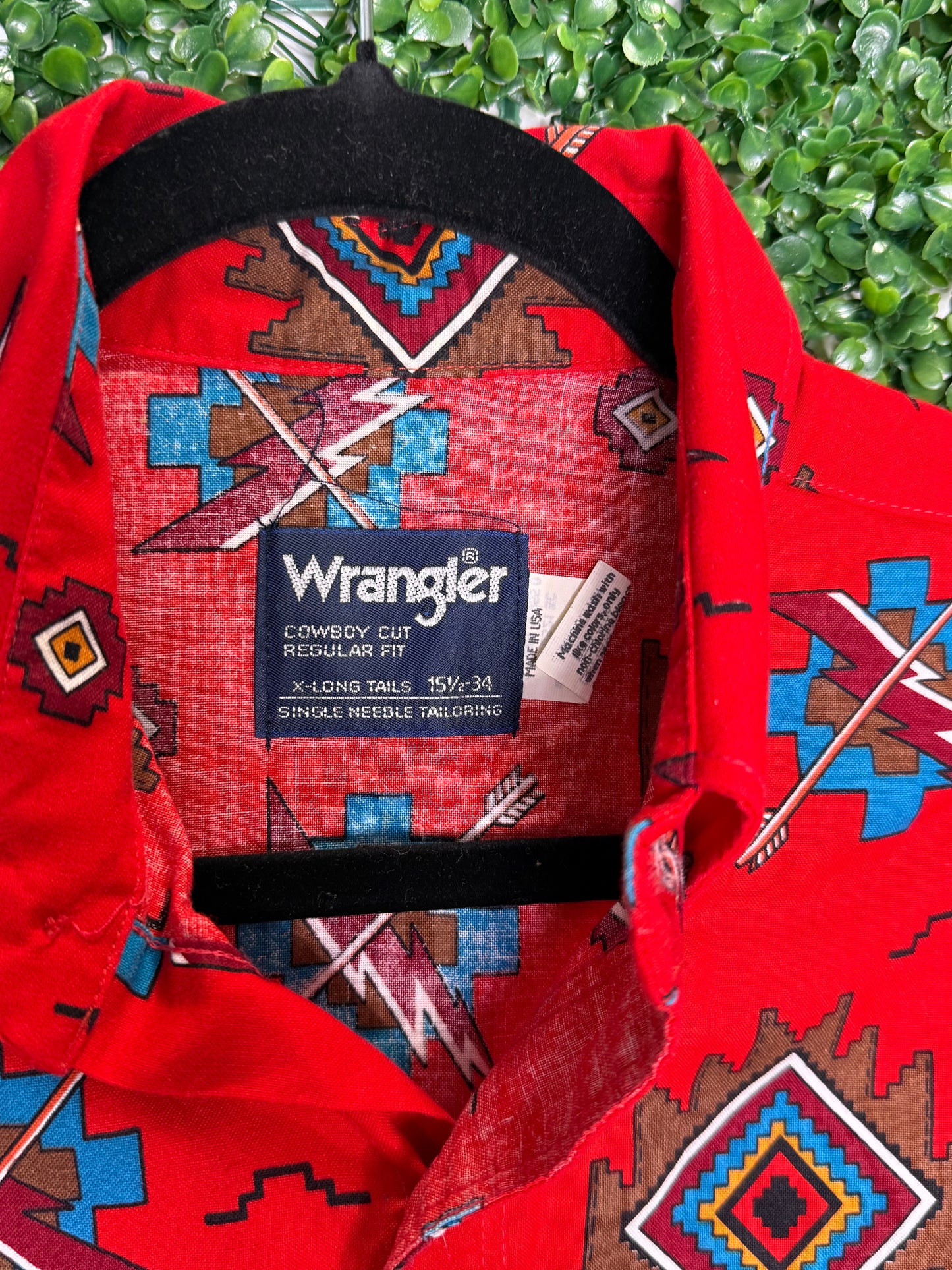 Aztec Print Wrangler Shirt Button Up