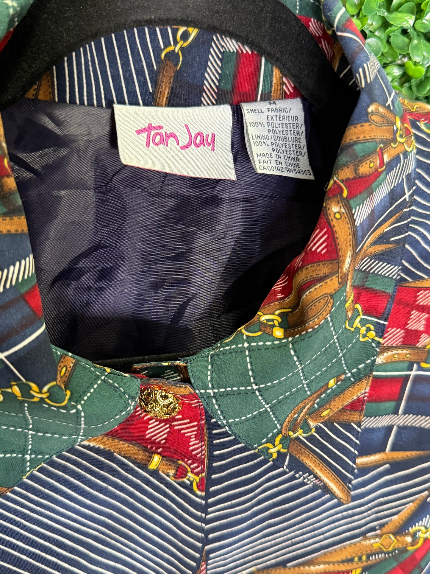 Tan Jay Vintage Patterned Soft Bomber