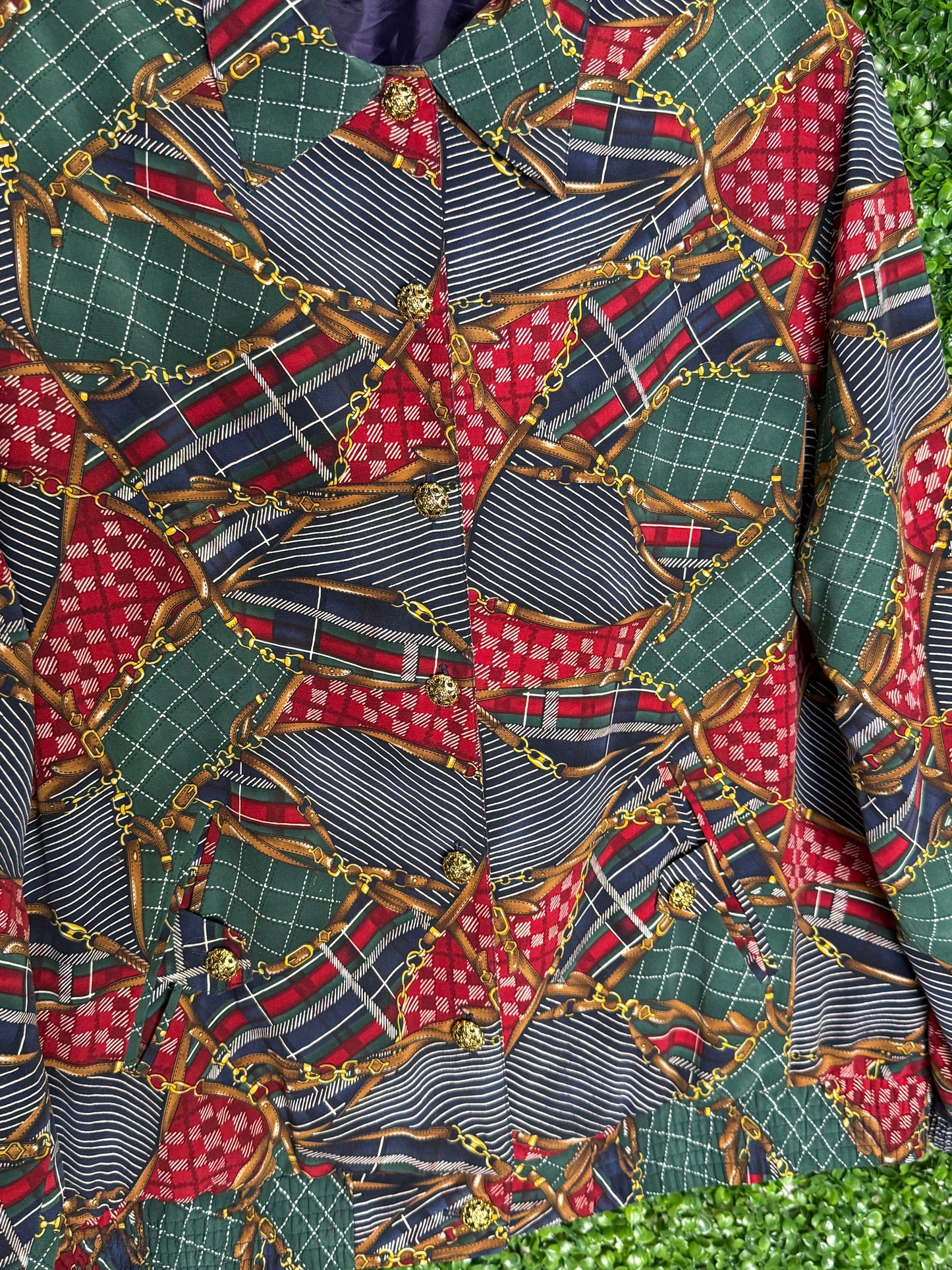 Tan Jay Vintage Patterned Soft Bomber