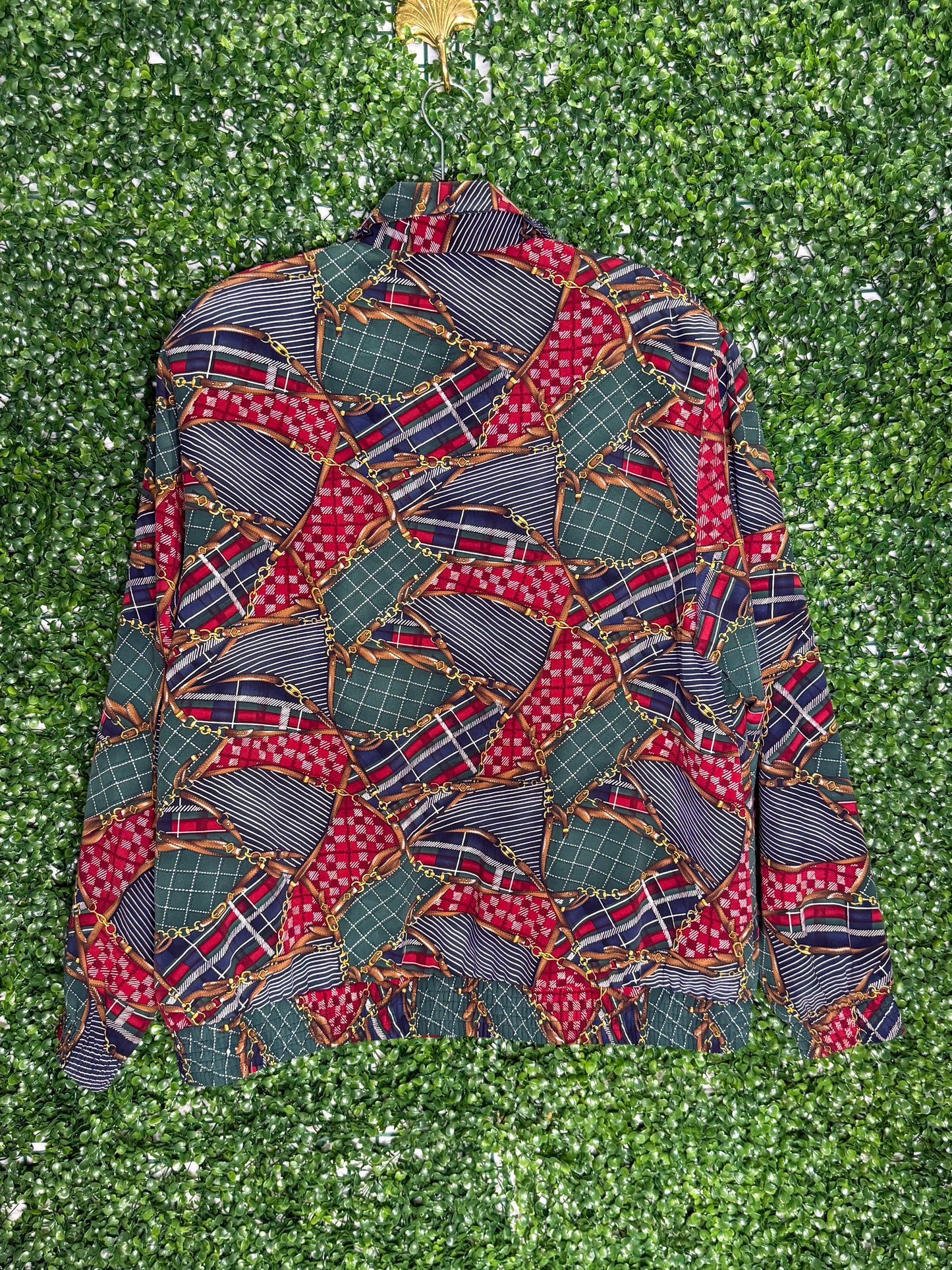 Tan Jay Vintage Patterned Soft Bomber