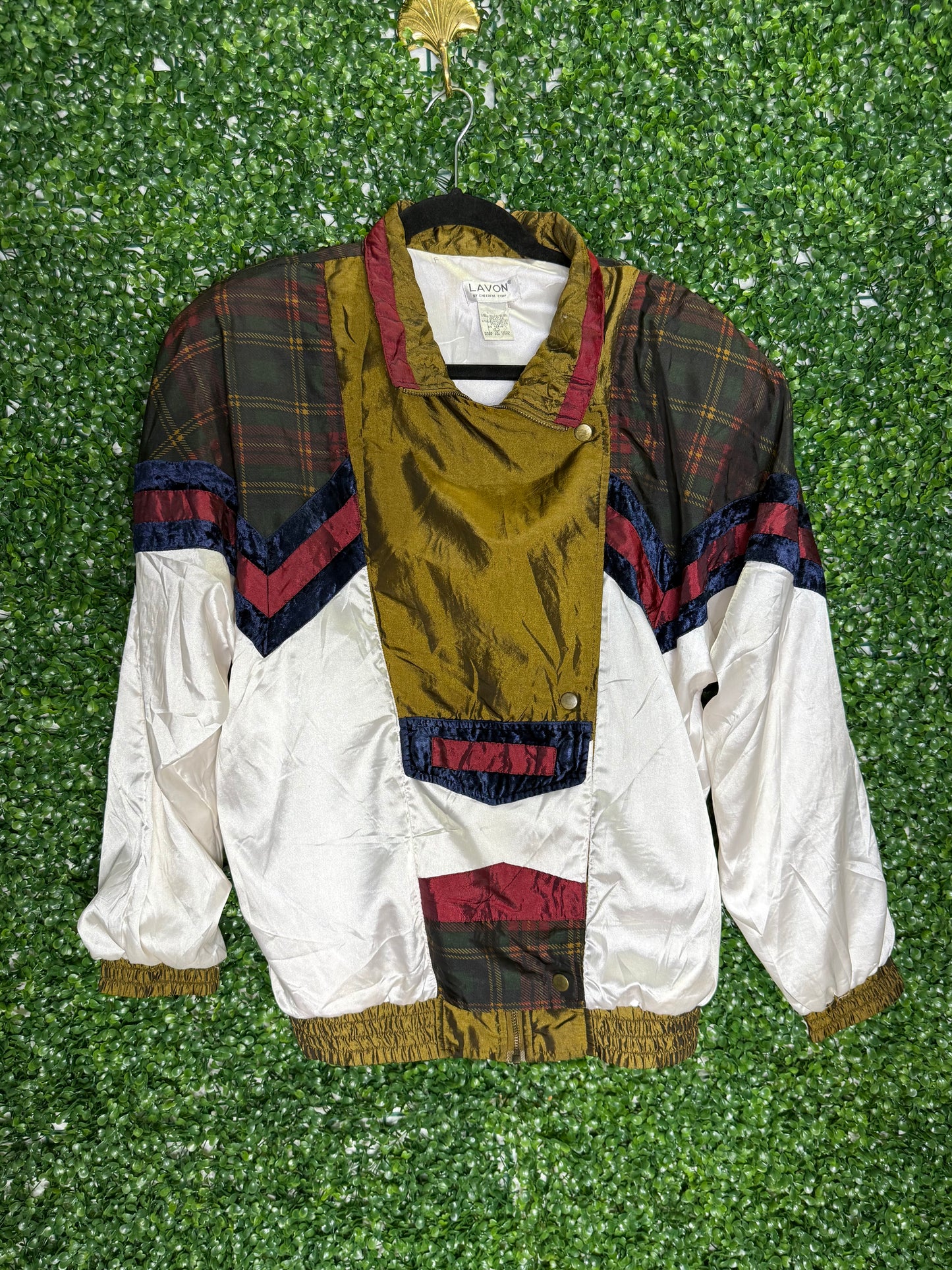 Lavon Vintage Patterned Windbreaker with Front Flap